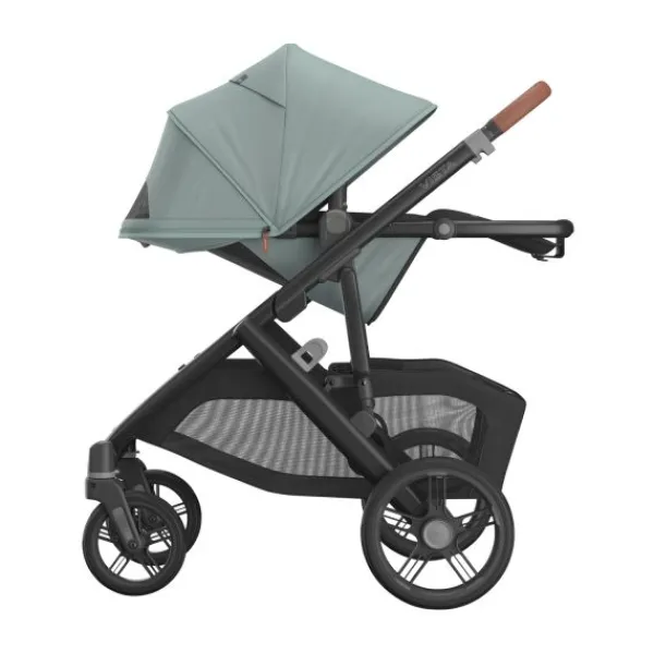 UPPAbaby Kinderwagen 2-in-1 Vista V3 Dillan Stone Blue Met Carbon Frame En Sand Leather> Uitbreidbare Kinderwagens|Tweeling Kinderwagens