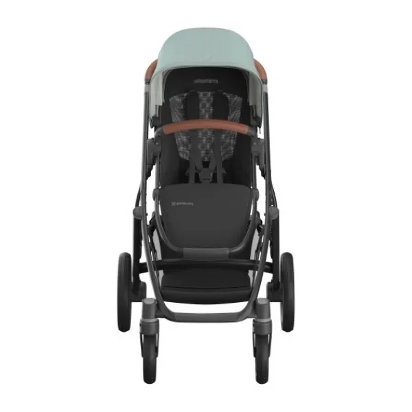 UPPAbaby Kinderwagen 2-in-1 Vista V3 Dillan Stone Blue Met Carbon Frame En Sand Leather> Uitbreidbare Kinderwagens|Tweeling Kinderwagens