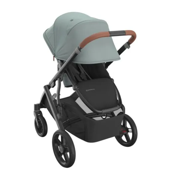 UPPAbaby Kinderwagen 2-in-1 Vista V3 Dillan Stone Blue Met Carbon Frame En Sand Leather> Uitbreidbare Kinderwagens|Tweeling Kinderwagens