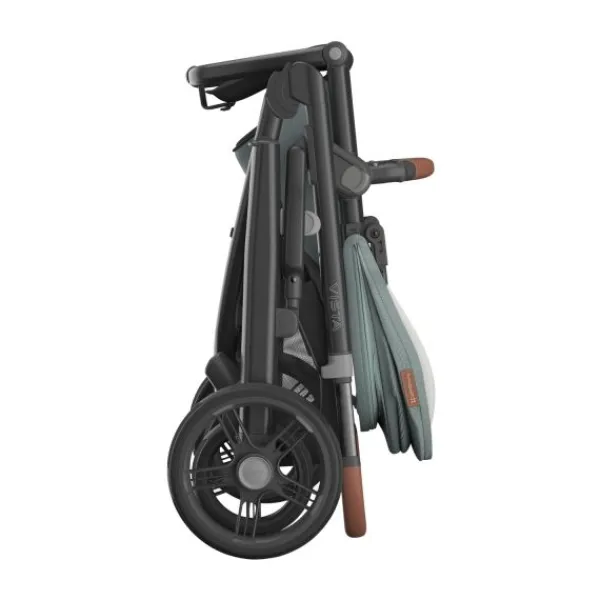 UPPAbaby Kinderwagen 2-in-1 Vista V3 Dillan Stone Blue Met Carbon Frame En Sand Leather> Uitbreidbare Kinderwagens|Tweeling Kinderwagens