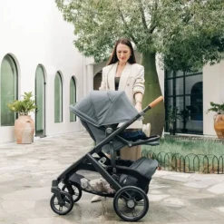 UPPAbaby Kinderwagen 2-in-1 Vista V3 Dillan Stone Blue Met Carbon Frame En Sand Leather><noscript><img width=