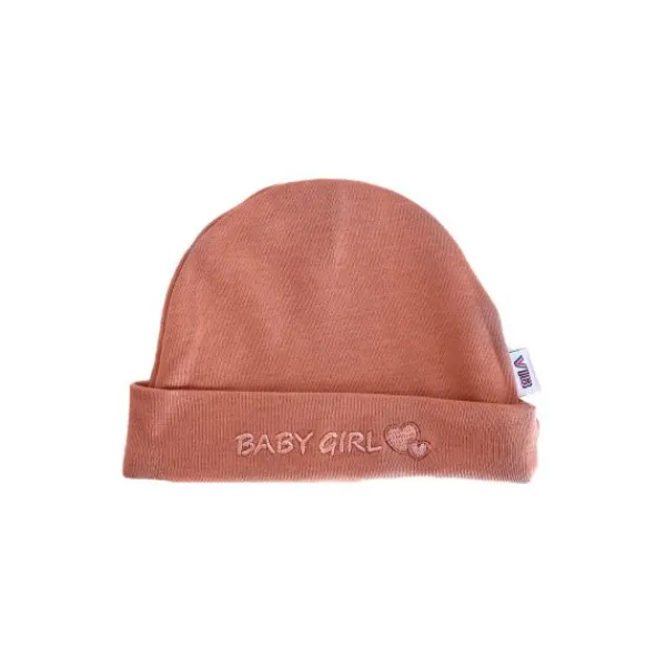 VIB Muts Rond Baby Girl Oud Roze> Mutsjes